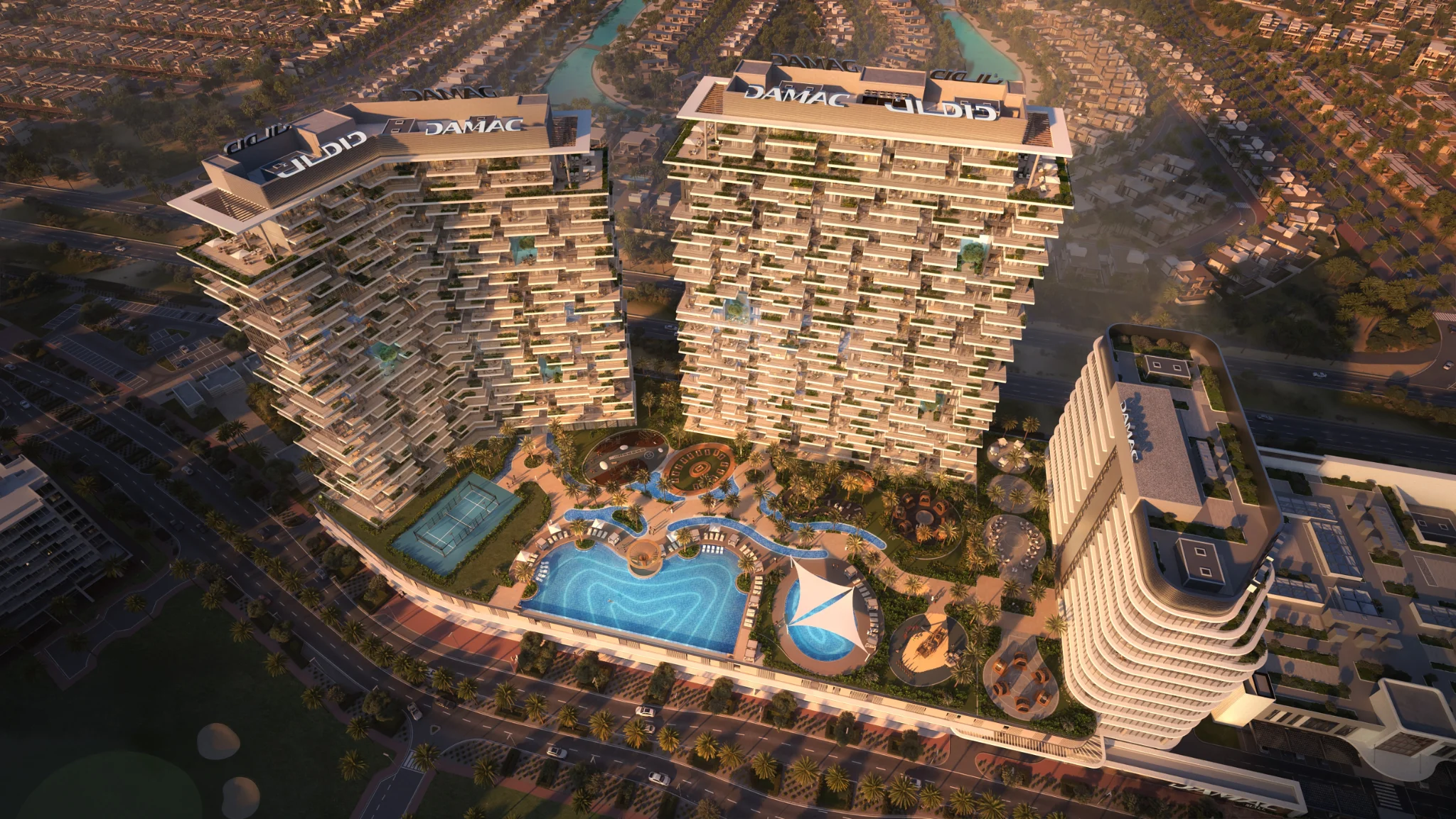 Exterior de DAMAC District, proyecto de DAMAC en Damac Hills: imagen 2 de 12