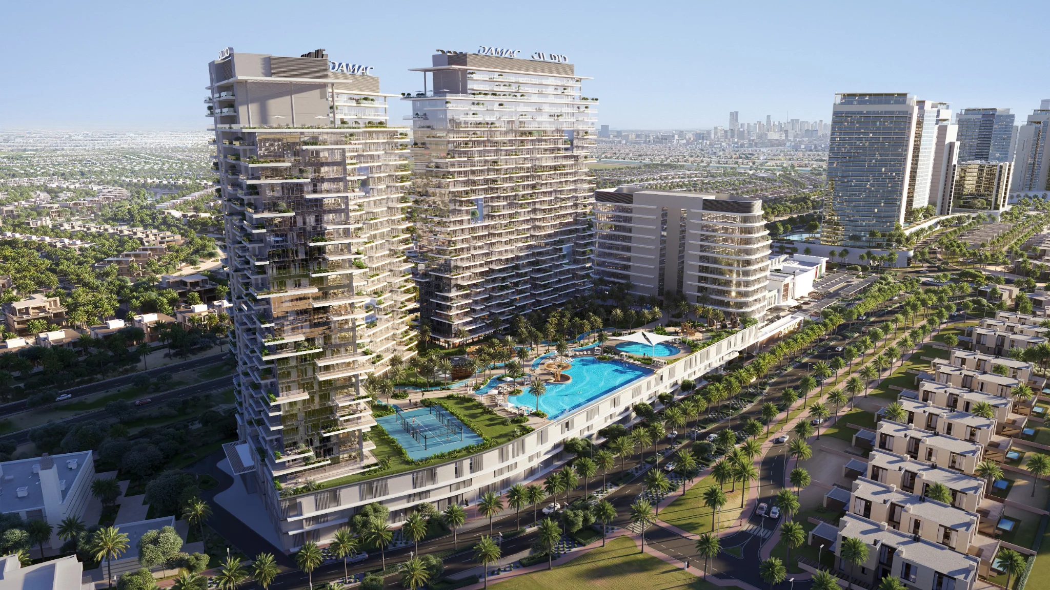 Exterior de DAMAC District, proyecto de DAMAC en Damac Hills: imagen 3 de 12