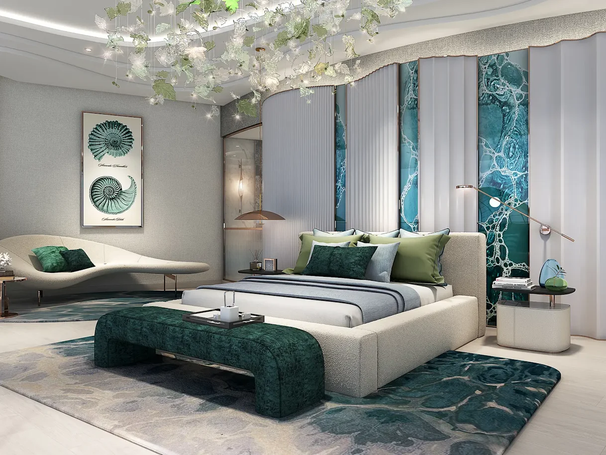 Piscinas voladas y terrazas ajardinadas de DAMAC Casa, torre residencial en Al Sufouh