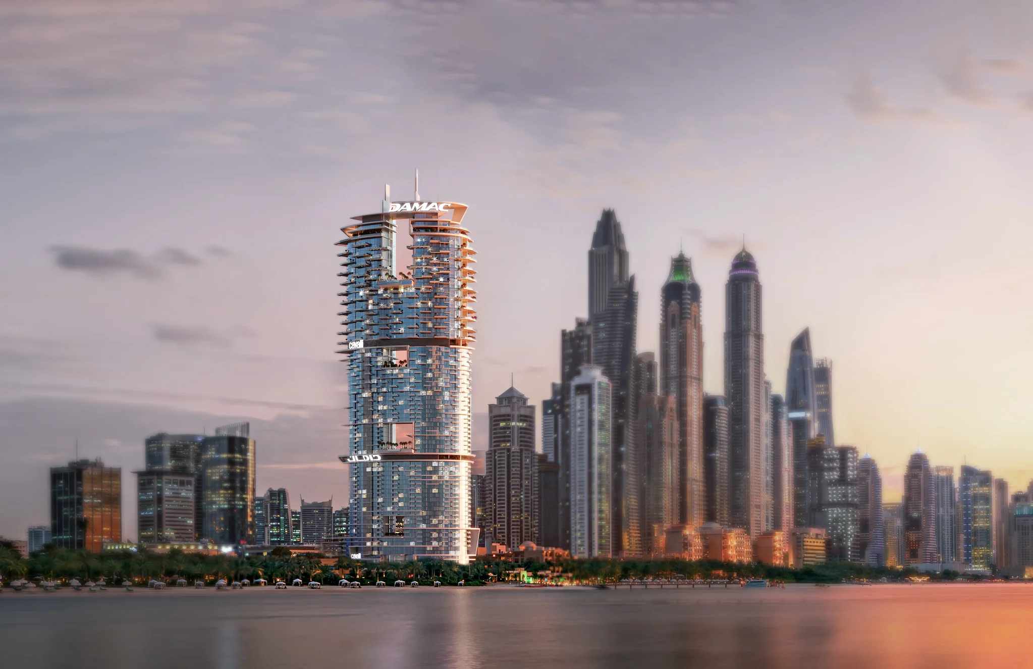 Exterior de Cavalli Tower, proyecto de DAMAC en Dubai Marina: imagen 5 de 12
