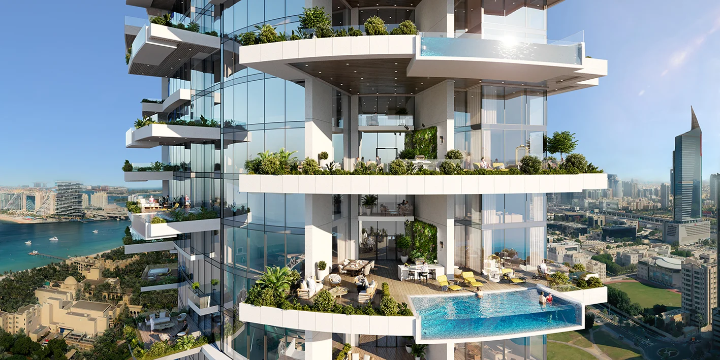 Exterior de Cavalli Tower, proyecto de DAMAC en Dubai Marina: imagen 9 de 12