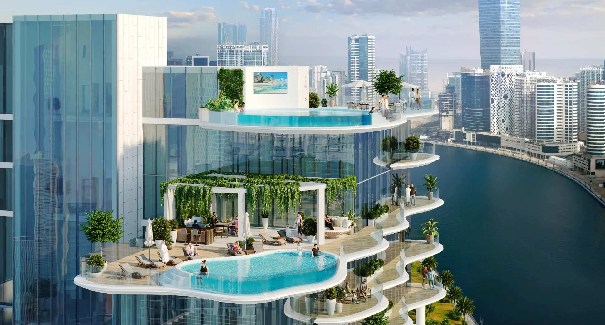 Exterior de CHICK Tower, proyecto de DAMAC en Business Bay: imagen 2 de 15