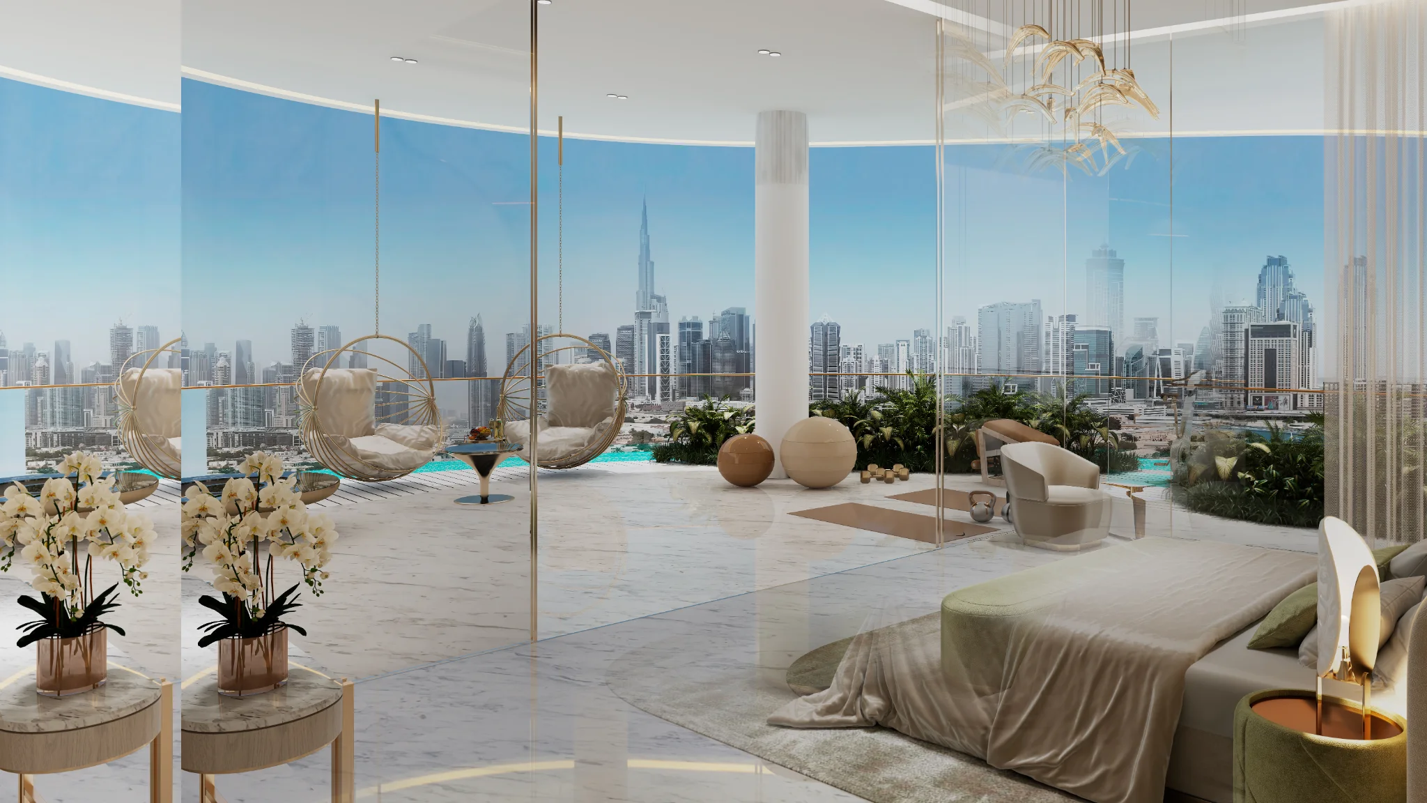 Render aereo del proyecto Couture by Cavalli en Dubai