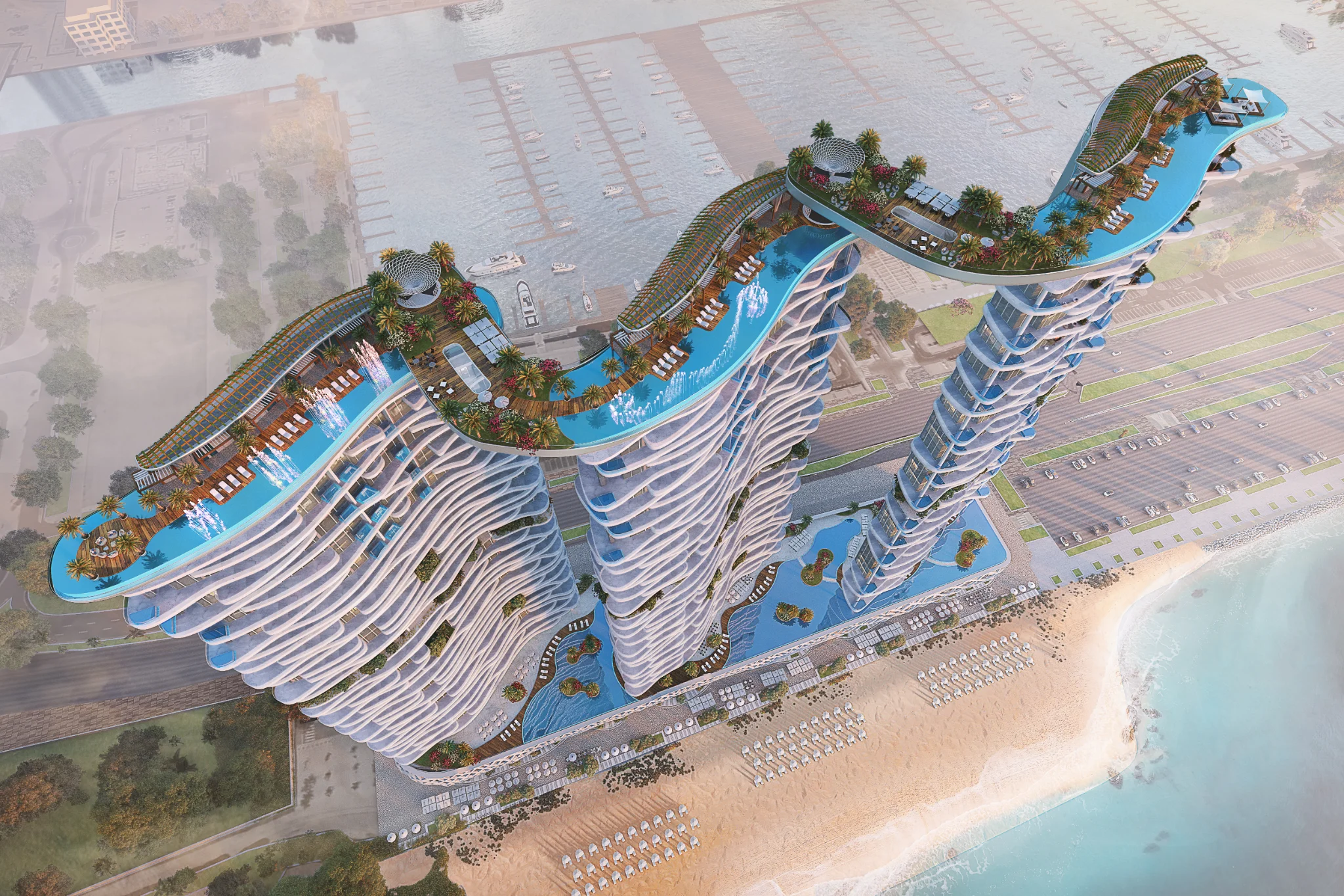 Exterior de DAMAC BAY BY CAVALLI, proyecto de DAMAC en Dubai Harbour: imagen 11 de 14