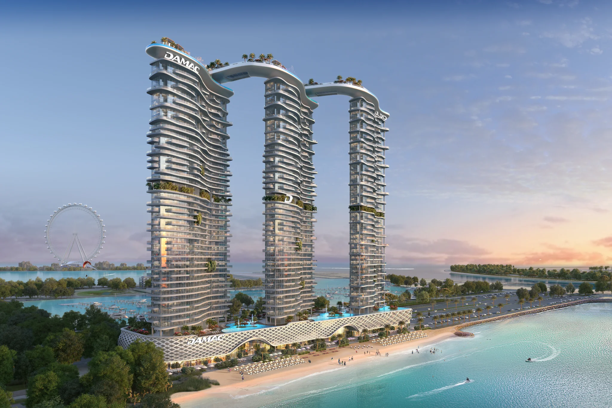 Exterior de DAMAC BAY BY CAVALLI, proyecto de DAMAC en Dubai Harbour: imagen 13 de 14