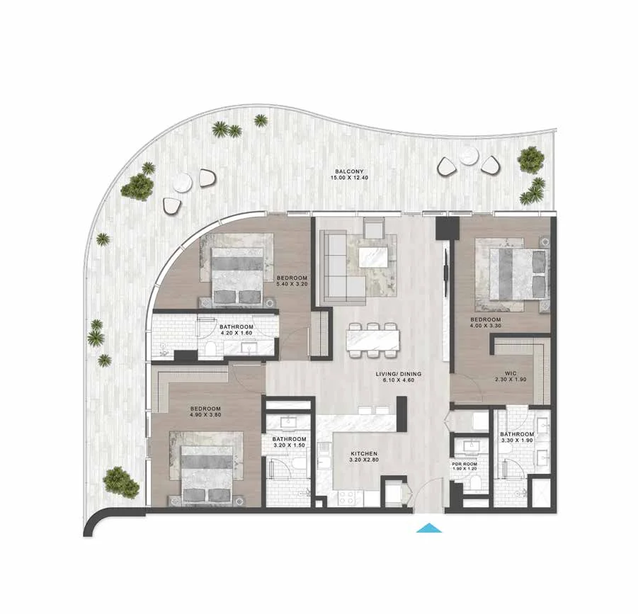 Plano: 3 dormitorios, DAMAC Casa