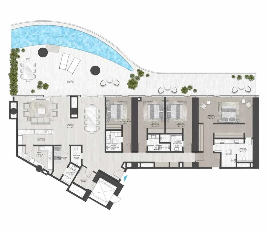 Plano: 4 dormitorios, DAMAC Casa