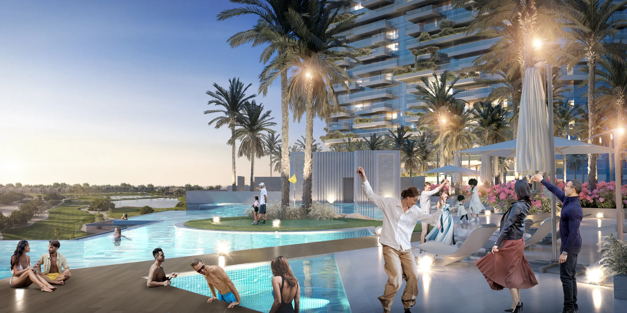Exterior de Golf Greens, proyecto de DAMAC en Damac Hills: imagen 3 de 12