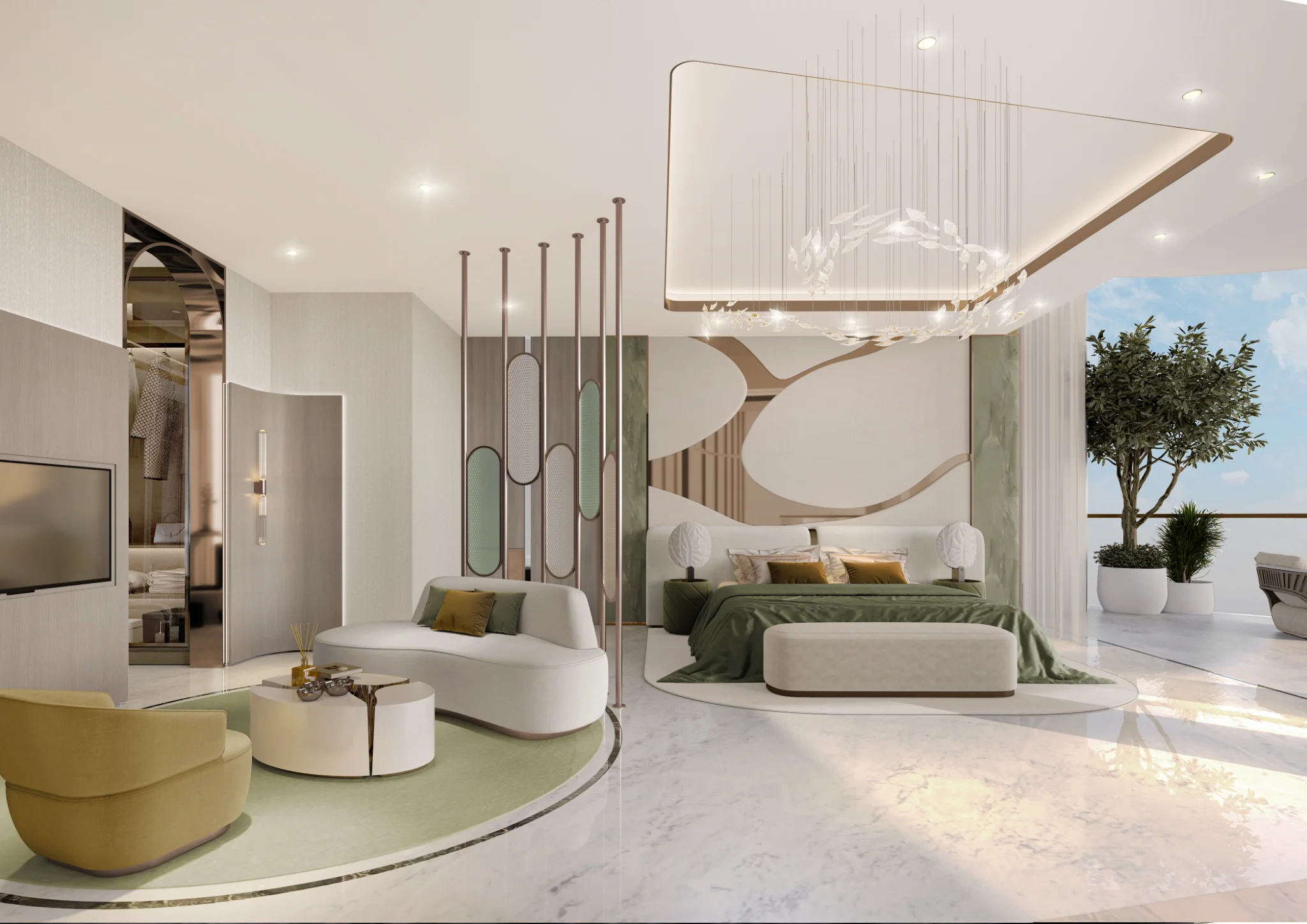 Render aereo del proyecto Couture by Cavalli en Dubai