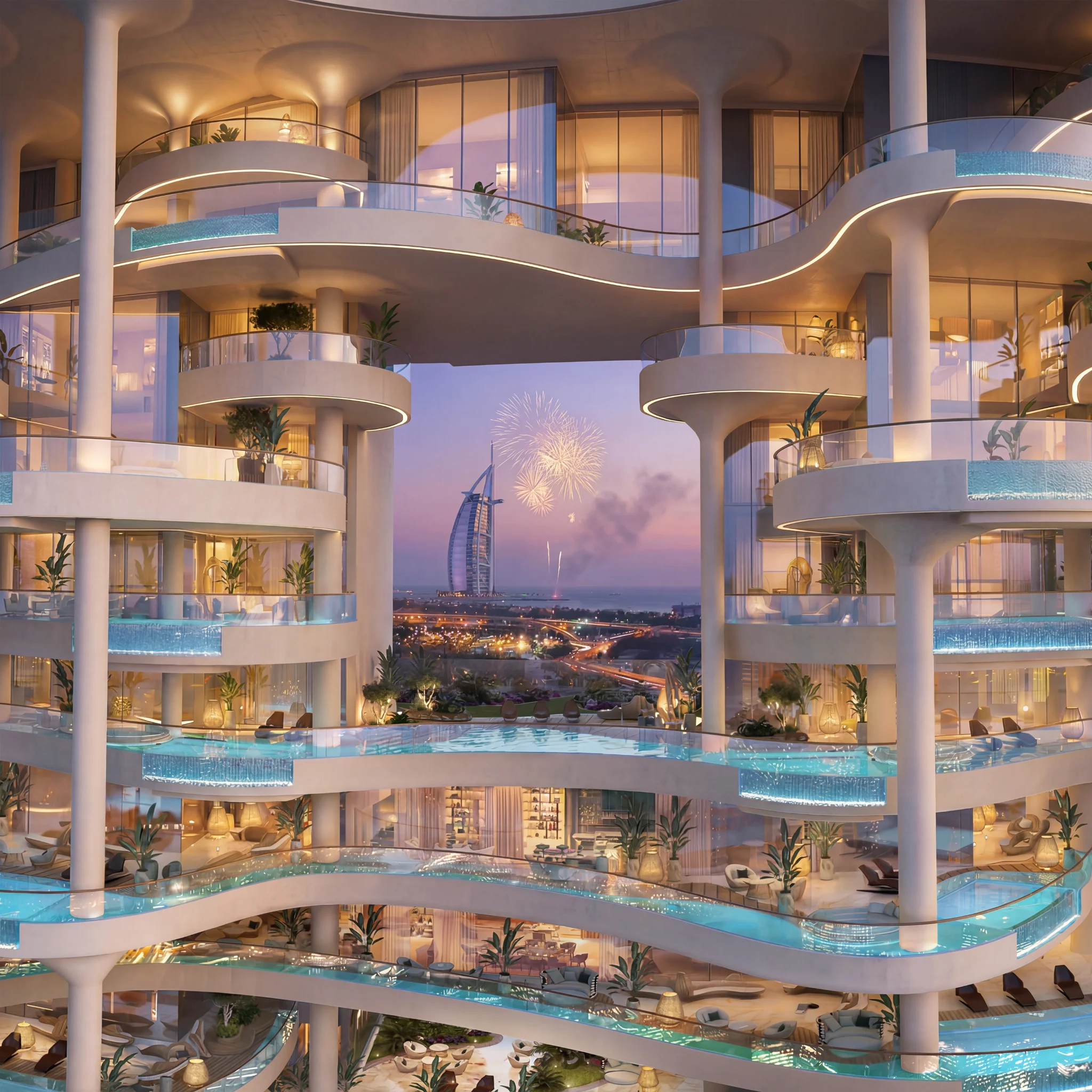 Render aereo del proyecto Couture by Cavalli en Dubai
