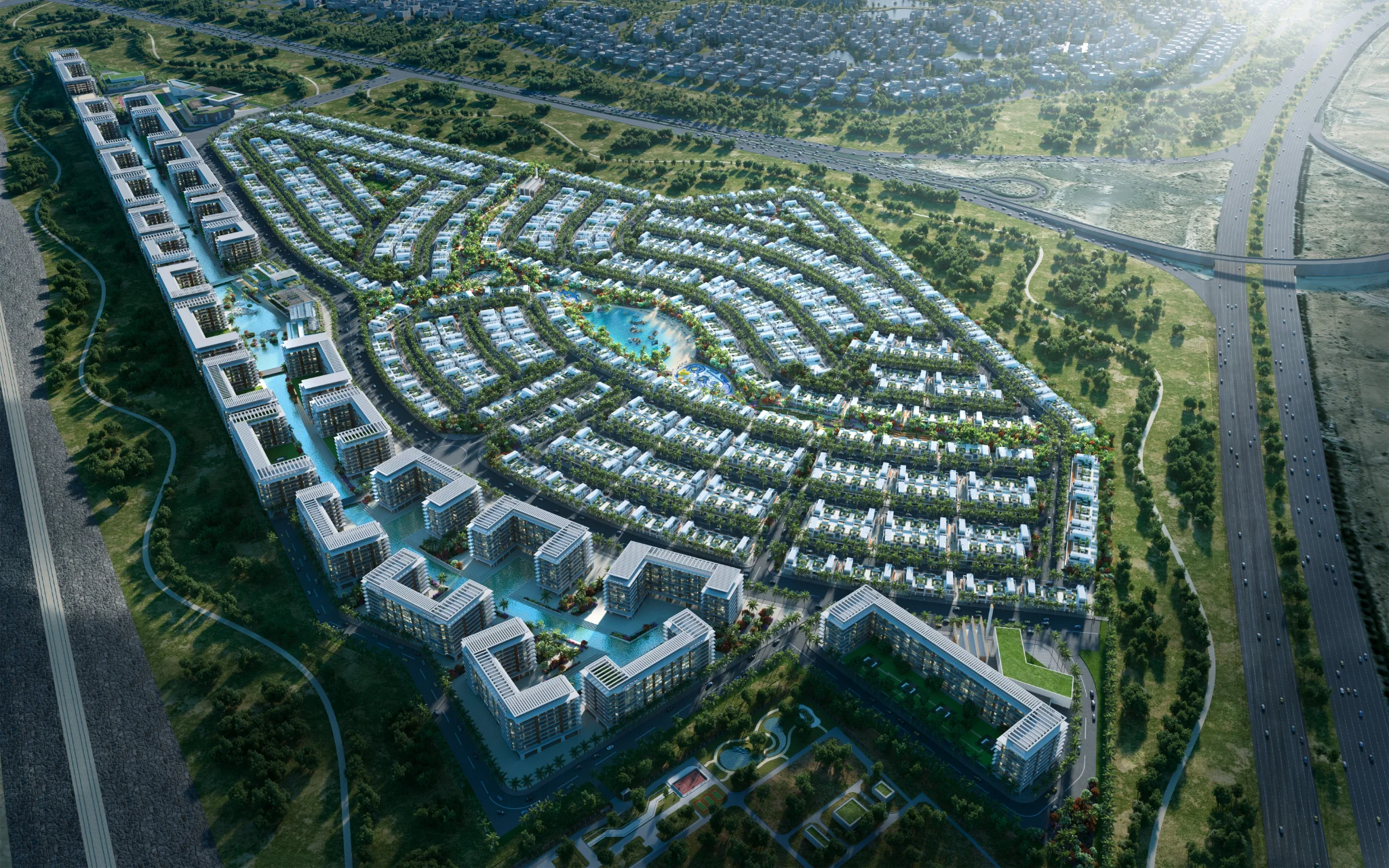 Exterior de Riverside Views - Azure 2, proyecto de DAMAC en Dubailand: imagen 15 de 16
