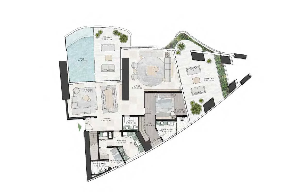 Plano: Dúplex de 3 dormitorios, Safa One