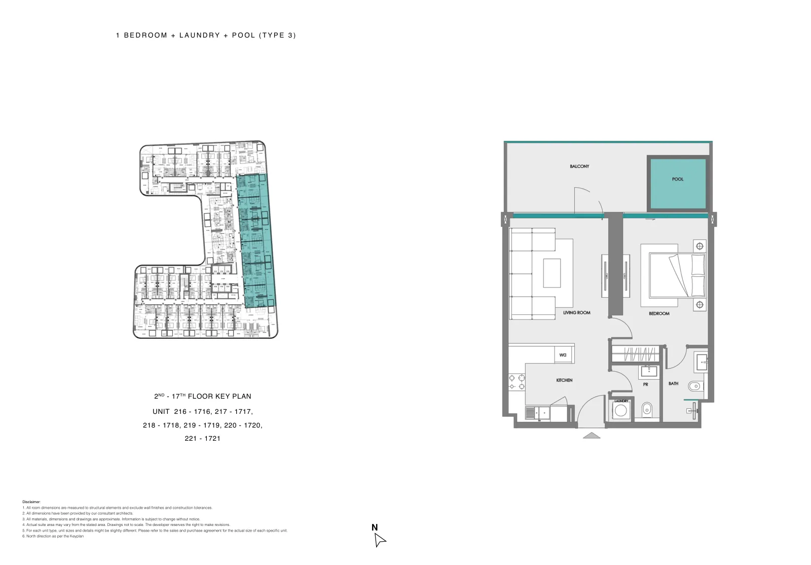 Plano: 1 dormitorio, SAMANA Boulevard Heights