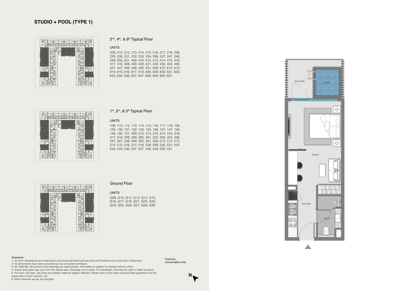 Plano: Estudio, SAMANA Imperial Garden