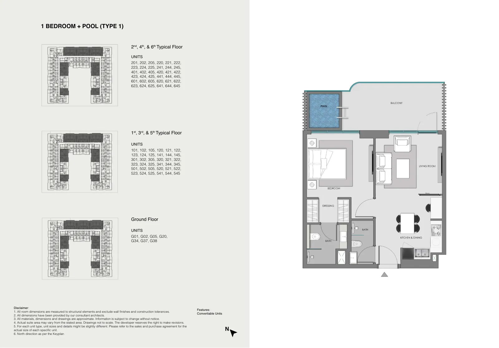 Plano: 1 dormitorio, SAMANA Imperial Garden